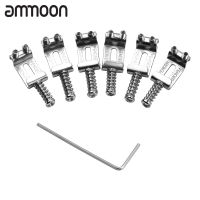 [okoogee]Electric Guitar Bridge Saddles With Wrench Electric Guitar Replacement Parts for ST Guitar 6Pcs