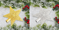 ดาวตกแต่งต้นคริสมาส ลูกไม้-แบน ดาวประดับยอดต้นคริสมาส ต้นคริสมาส คริสมาส Christmas Tree Topper Star Decorations