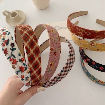 【CW】 Floral Corduroy Headbands Hairbands Match Hoop Band Headwrap Hair Accessories