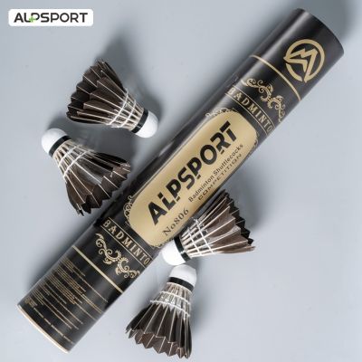 ALPSPORT 806 Badminton Shuttlecocks 12Pcs Black Goose Feather Badminton Balls for Training Badminton Sports 77 76 Speed