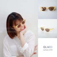 แว่นตากันแดด ทรง Cat Eye สีเบจ Sunglasses มีคลิปรีวิว GLASSI (GS-86571)