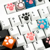 （Miss qis keycap）1ชิ้นน่ารัก DIY ซิลิโคนอ่อนนุ่มแมว PawCap MechanicalKeycaps Gamer Atari สำหรับคีย์บอร์ด