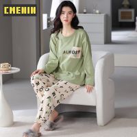 CMENIN สัตว์น่ารักผ้าฝ้ายแขนยาวกางเกงฤดูใบไม้ร่วงฤดูหนาว Loungewear ชุดนอนสตรีชุดโฮมแวร์ KY-8710