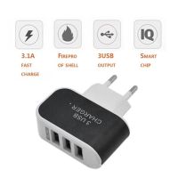 Universal Candy Color 3USB Charger Travel Adapter Mobile Phone Charger 2.0A IC