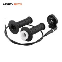 ♘ 7/8 22mm Motorcycle HandGrip With Throttle Clamp Twist Cable Throttle Cable Acceleration For Off-road Dirt Bike 110-250CC