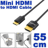 สาย Mini HDMI to HDMI ยาว 55cm สำหรับอุปกรณ์ระดับโปร SmallRig Ultra Slim High Speed 4K Mini HDMI to HDMI Cable พร้อมสายรัด