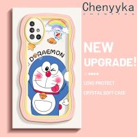 Chenyyka เคสสำหรับ Samsung Galaxy A51 4G A51 5G M40s เคสรูปโดราเอมอนน่ารักลายการ์ตูนใหม่ สี Macaron คลื่นขอบนุ่มเคสมือถือกันกระแทกแบบใสค