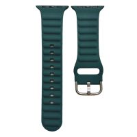 SmartPhonemall Single Color Silicone Watch Band For Apple Watch Series 8&amp;7 41mm / SE 2&amp;6&amp;SE&amp;5&amp;4 40mm / 3&amp;2&amp;1 38mm(Dark Green)