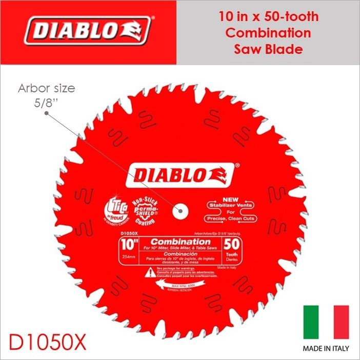 Freud Diablo 10 x 50-tooth ATB Combination Saw Blade, 5/8 arbor D1050X  Lazada PH