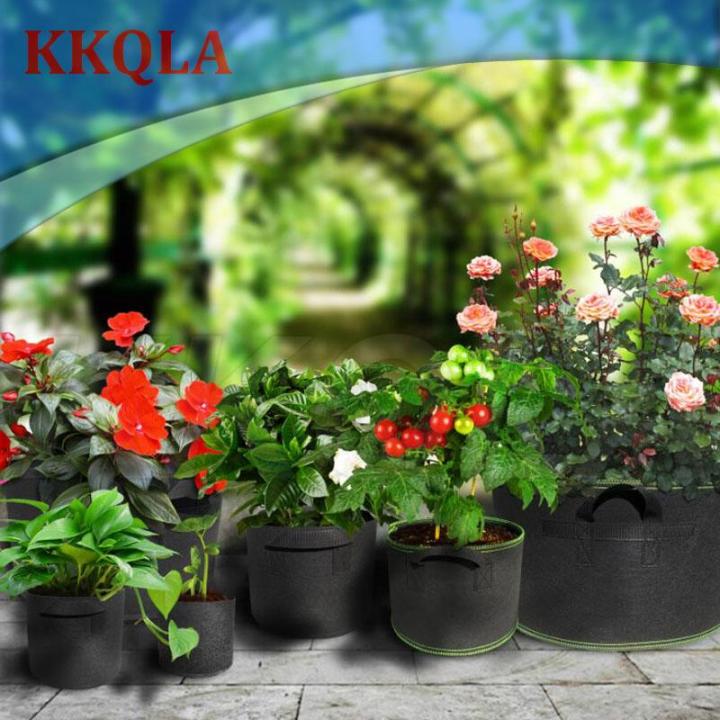 qkkqla-5pcs-3-5-10-gallon-fabric-plant-grow-bags-tree-pots-garden-vegetable-potato-flower-planting-container-nursery-pots-bag