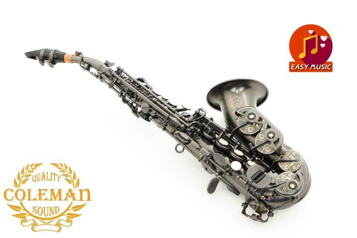 แซกโซโฟน-saxophone-curved-soprano-coleman-clc-552s-matt-black-nickel