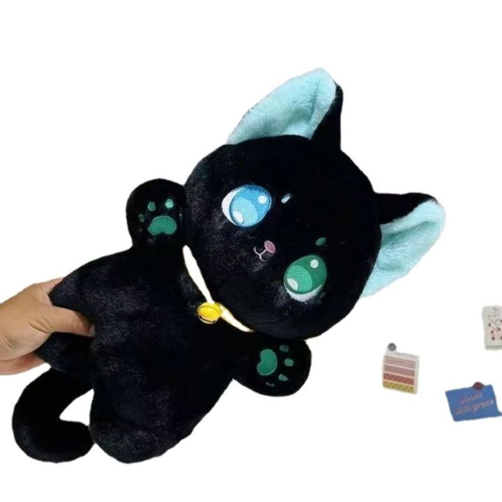 anime-fan-แมวขาวดำ-ของเล่นตุ๊กตาแมวสีดำและสีขาว-ตุ๊กตาสัตว์ยัดไส้-แมวนางฟ้า-คาวาอิ-การ์ตูนลายการ์ตูน-ของเล่นเด็กเล่น