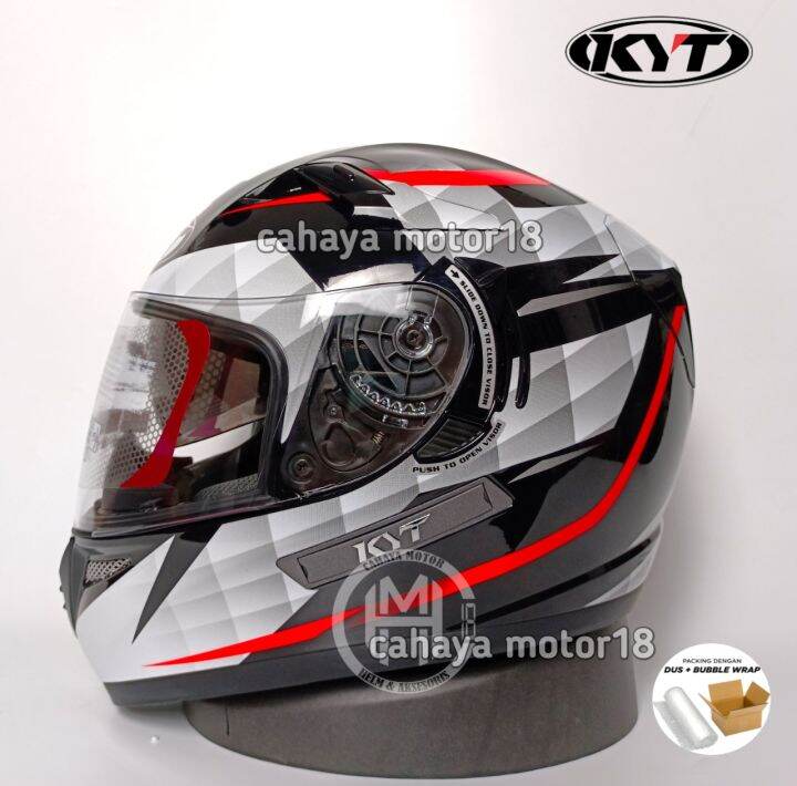 Helm Full Face KYT K2 Rider diamond black white | Lazada Indonesia