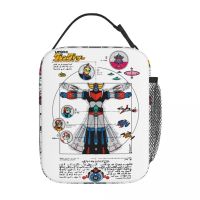 ﹍◙❄ UFO Robot Grendizer Goldorak Thermal Insulated Lunch Bag Work Goldrake Japan Robots Lunch Container Cooler Thermal Food Box