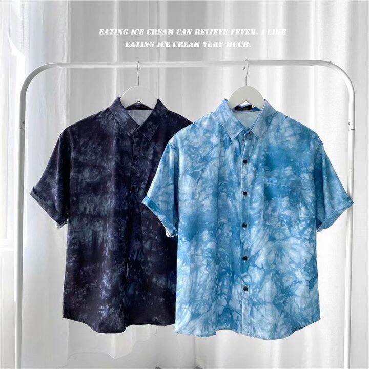 เสื้อเชิ้ตแขนสั้น-hawaii-สไตล์มัดย้อม