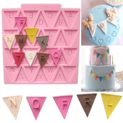 Tools Flag 26 English Letters Silicone Mold Chocolate Fondant Decorating sugar craft Moulds