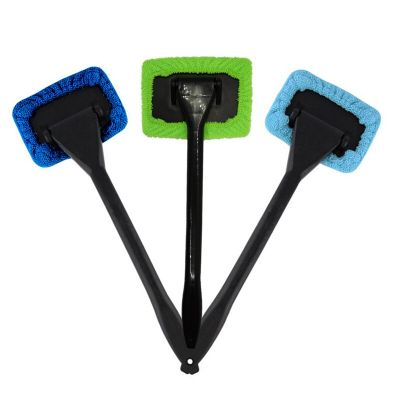 ；‘【】- Car Window Cleaner Brush Kit Car Detailing Cleaning Tools Windshield Wiper Microfiber Brush With Long Handle Car Accessories