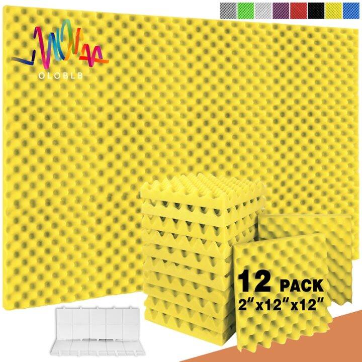 12 Pack Acoustic Panels Self-adhesive Egg Crate Panels Sound Proof Wall ...