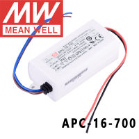 ต้นฉบับหมายถึงดี APC-16-700 Meanwell 700mA คงที่ในปัจจุบัน16.8W เอาท์พุทเดียวนำแหล่งจ่ายไฟสลับ