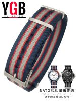 2023✸▣✽ YGB Nylon Canvas Watch Strap Suitable for Omega 007 Specter Seamaster 300 Speedmaster AT150 Butterfly 20mm