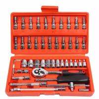 ชุดบล็อก 46 ชิ้น ประแจ ขนาด 1/4 Socket Set เหล็กคุณภาพดี แข็งแรง เครื่องมือชุดประแจ