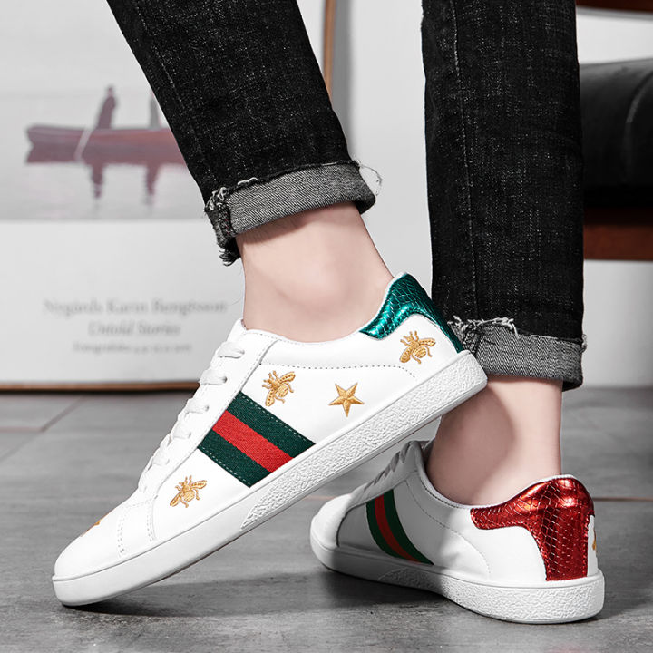 2022-unisex-men-women-flat-walking-shoes-nyfw-red-with-green-trainers-low-top-breathable-platform-sports-tennis-star-sneakers