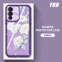 YBD เคสสำหรับ โทรศัพท์ Vivo S12 Pro 5G V23 Pro 5G ดอกไม้ Camellia สีลวดลายโปร่งใสฟิล์มเลนส์อ่อน TPU Carmera ป้องกัน