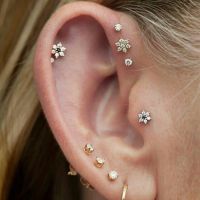 100 925 sterling silver 5mm cz flower spring new jewelry AAA cubic zirconia sparking bling flower studs mini girl earring