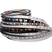 【☊HOT☊】 na07037036036666 Dc5v ไฟแถบ Led 1M/5M สีดำ/ สีขาว30/60/144 Leds/M Ws2812ic 30/60/144พิกเซล Ws2812b สมาร์ท