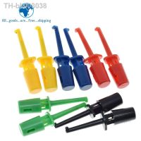 ☃ 10Pcs Mini Single Test Hook Clip Test Probe for Electronic Testing IC Grabber Small Size Round Crocodile Clip Hook Test Clip