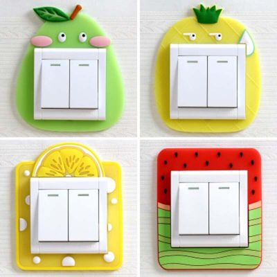 Silicone Cartoon Switch Stickers for Children Kid Room Decoration Luminous Lamp Holder Cover Night Light Dust Protective
