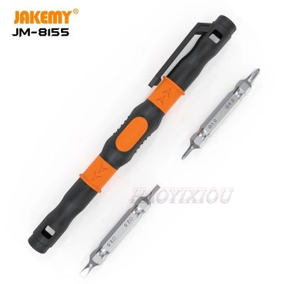 JM-8155 JAKEMY นาฬิกาปากกาไขควง3 In 1,ชุดบิตไขควงเครื่องมือซ่อมไขควงด้วยมือ DIY สำหรับนาฬิกาโทรศัพท์