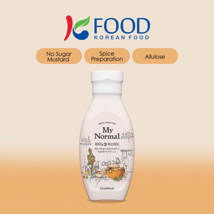 [My Normal] No Sugar Honey Mustard 310g / low sugar mustard, diet sauce