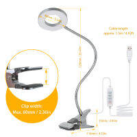 Hot Tomshine Clip-On USB 48LEDs โคมไฟตั้งโต๊ะ3โหมดสี &amp; 10ความสว่าง Eye-Caring Dimmable 360อ่านหนังสือแบบยืดหยุ่น