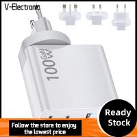 V-ELECTRONIC แท็บเล็ต หมุดพับได้ ปลั๊กแปลงสภาพได้ USB-A อะแดปเตอร์ Dual Type C ที่ชาร์จ100W Gan Pd ชาร์จเร็ว