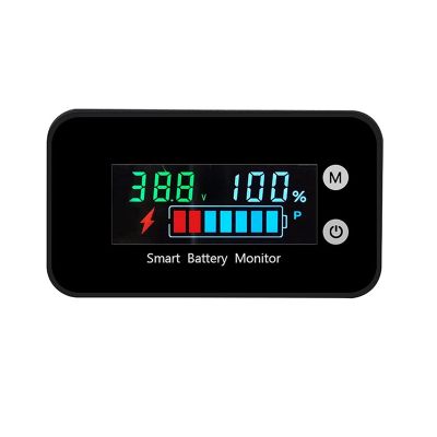 7-100V Digital Battery Capacity Tester Battery Monitor Voltage Temperature Switch Meter for Car Ships
