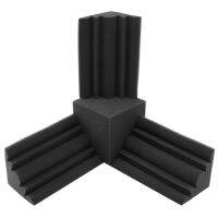 8Pcs Acoustic Foam 2Pc 15X15X15cm Square Sound Insulation Foam+6Pcs 12X12X24cm Bass Trap Wall Foam Flame Retardant