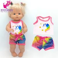 40 Cm Nenuco Doll Clothes Rainbow Unicorn Shirt Ropa Y Su Hermanita 17 quot; Baby Doll Outfit Toys Clothing