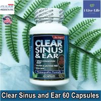 ไซ นัส &amp; หูอื้อ Homeopathic Formula, Clear Sinus &amp; Ear 60 Capsules - Clear Products