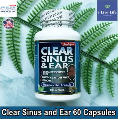 ไซ นัส & หูอื้อ Homeopathic Formula, Clear Sinus & Ear 60 Capsules - Clear Products