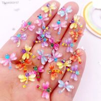 ❣☬ 50pcs Resin Glitter Mini Colorful Crystal Dragonfly Art Nail Flatback Rhinestone Buttons Applique DIY Wedding Scrapbook Crafts