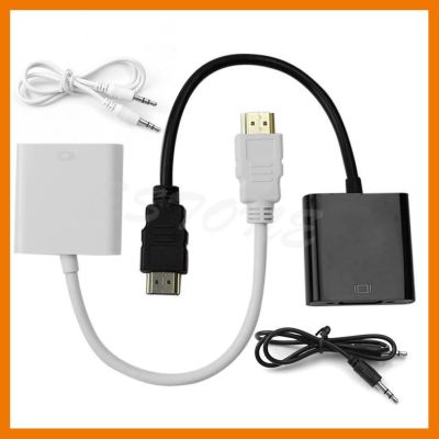 HOT!!ลดราคา HDMI Male to VGA With Audio HD Video Cable Converter Adapter 1080P For PC(สีดำ/สีขาว) ##ที่ชาร์จ แท็บเล็ต ไร้สาย เสียง หูฟัง เคส Airpodss ลำโพง Wireless Bluetooth โทรศัพท์ USB ปลั๊ก เมาท์ HDMI สายคอมพิวเตอร์