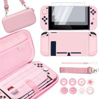 0 "": กระเป๋าเดินทางน่ารัก Kawaii ชุดอุปกรณ์เสริมสำหรับ Nintendo Switch พร้อมฝาครอบป้องกัน,ตัวป้องกันหน้าจอและ Thumb Grip Caps