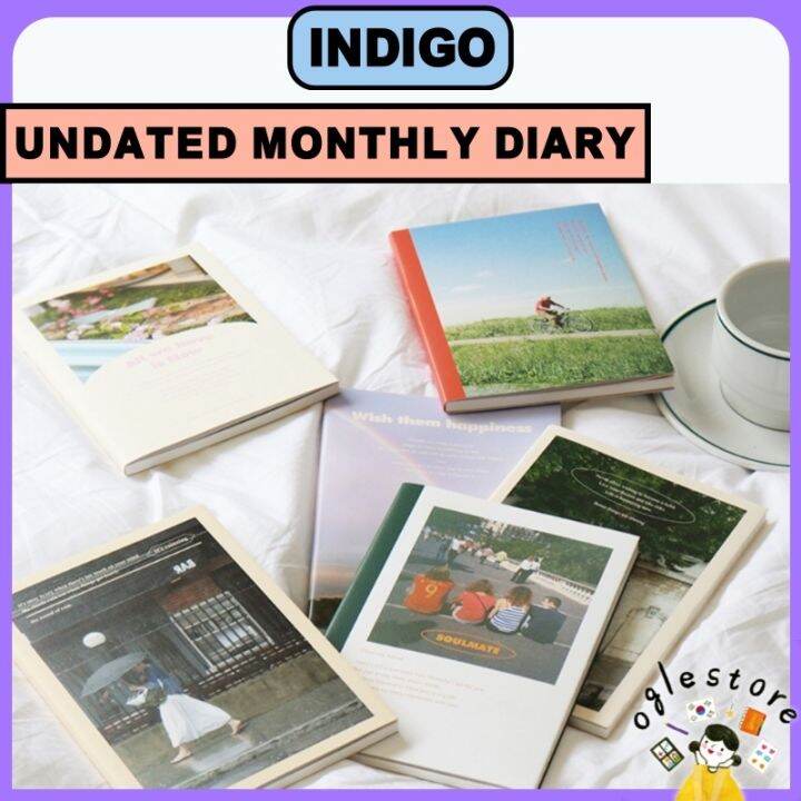 Korean 120gsm Undated Diary for 6Months BUJO PVC Cover Monthly Diary