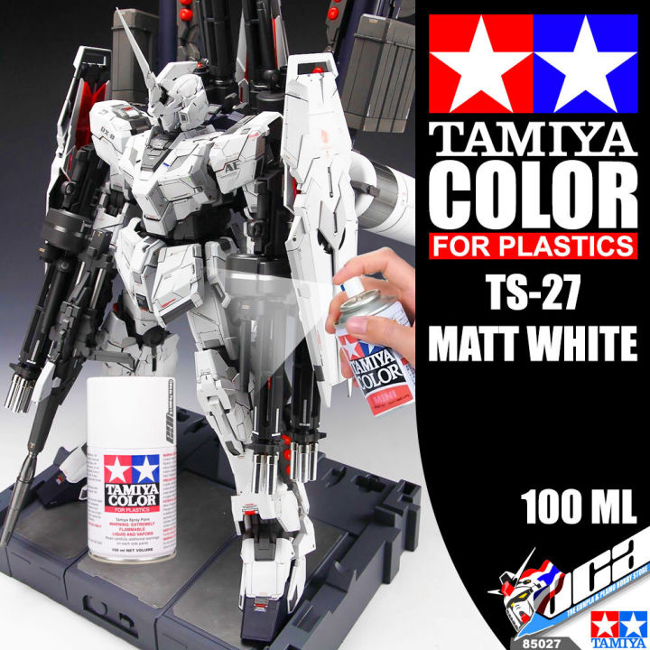 tamiya-85027-ts-27-matt-white-color-spray-paint-can-100ml-for-plastic-model-toy-สีสเปรย์ทามิย่า-พ่นโมเดล-โมเดล-vca-gundam