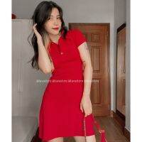 Polo Neck Red Dress