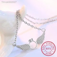 ☞ New product Cross clavicle Cute Angel Wings Women Necklaces 925 Sterling Chain Choker 925 Sterling Silver Crystal Necklace