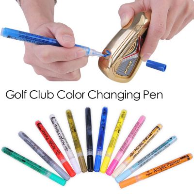 ZHUWNANA สีสดใสสดใส อุปกรณ์เสริมกอล์ฟ ครีมกันแดดป้องกันแสงแดด ปากกากอล์ฟคลับ ปากกาเปลี่ยนสีได้ ปากกาหมึกหมึก จิตรกรอะคริลิค