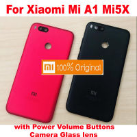 100 Bateri Asal Belakang Unang Xiaomi A1 MiA1 Mi 5X Perumahan Pintu Belakang Kes dengan Butang Kuasa + Kanta Kaca Kamera