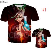 CLOOCL Dr.stone 3D พิมพ์เสื้อยืดแขนสั้นผู้ชายเสื้อลำลองขนาดใหญ่หลวมแฟชั่นเสื้อกล้าม